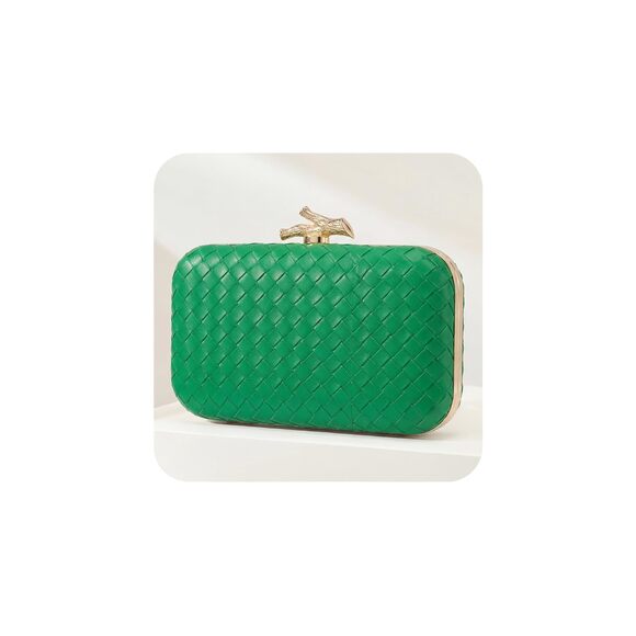 Handbags - 4912 Clutch Purses Evening/Wedding Chic Woven Bag Formal PU Leather Purse